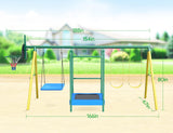 Vibemo Swing Sets for Backyard, 5-in-1 Outdoor Swing Set, 660 lbs Heavy Duty Extra Large Metal Kids Swing Sets with Trampoline, Platform Swing, 2 Swings and Basketball Hoop Vibemo