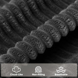 Homall Oversized Chaise Lounge Chair, Cloud Couch with Fluffy Upholstered, Deep Seat Sleeper Sofa Bed with Two Cup Holders, Comfy Boneless Couch No Assembly Required for Living Room, Apartment (Black) Homall