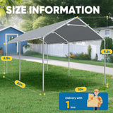 Quictent 10x20 ft Heavy Duty Carport Canopy Galvanized Car Tent Outdoor Garage Boat Shelter with Reinforced Structure, No Sidewall - Grey Quictent