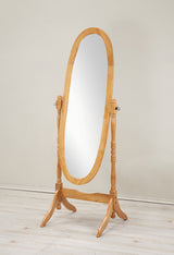 Roundhill Furniture Traditional Queen Anna Style Wood Floor Cheval Mirror, Oak Finish Roundhill Furniture