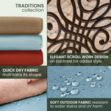 Hanover Traditions 11-Piece Patio Dining Set with 10 Stationary Chairs, Plush Blue Cushions, and Extra Large Dining Table, Patio Dining Set for 10, All-Weather Rust-Resistant Luxury Outdoor Dining Set Hanover