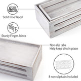 LotFancy Bathroom Decor Box, 2 Pack Wooden Toilet Paper Holder, White Toilet Storage Basket for Back of Toilet, Farmhouse Toilet Tank Topper LotFancy