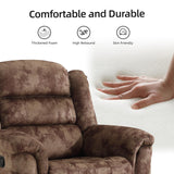 EBELLO Reclining Sofa for Living Room, Extra Wide Modern Overstuffed 3 Seat Recliner Manual Sofa Chair, Breathable Soft Fabric and Padded Seat, Brown EBELLO