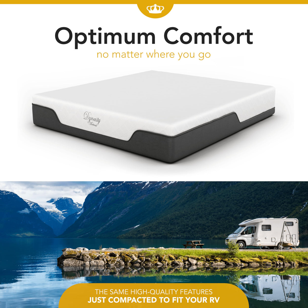 DynastyMattress RV Queen Mattress 10-Inch CoolBreeze Medium-FirmGel Memory-Foam Mattress for RV Bed, Camper, Pop Up and Trailer DynastyMattress