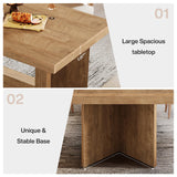 Tribesigns 63-Inch Dining Table for 4-6, Farmhouse Kitchen Table with Heavy Duty Pedestal, Rectangular Wooden Dinner Furniture for Home, Dining Room, Living Room, Brown Tribesigns