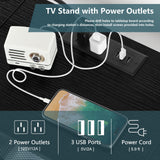 ETELI Floating TV Stand with Power Outlet Wall Mounted Under TV Shelf with Storage Floating Entertainment Center Media Console Table for Living Room Bedroom Office, Black ETELI