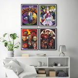 JAKI 4 Pack Diamond Art for Adults-Cartoon Diamond Painting Kits for Adults Beginners,DIY 5D Full Drill Art Perfect for Gift Home Wall Decor(12x16inch) JAKI