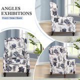 B BAIJIAWEI Wingback Recliner Chair - Tufted Arm Chair Recliner - Fabric Push Back Single Sofa for Living Room Adjustable Backrest (Single, Blue Floral) B BAIJIAWEI