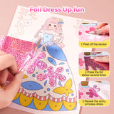 4 in 1 Princess Art Craft Kits, Foil Crafts Art Fun & Gem Painting, Makeup Diamond DIY Activity, Dress Up Sticker Books,Travel Toys, Ideal Toys for Girls Ages 6 7 8+ Years Old Jar Melo