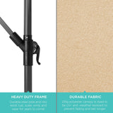 Best Choice Products 10ft Solar LED Offset Hanging Market Patio Umbrella for Backyard, Poolside, Lawn and Garden w/Easy Tilt Adjustment, Polyester Shade, 8 Ribs - Sand Best Choice Products