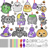 Gersoniel 36 Sets Halloween Window Art Suncatcher Kits, Diamond Art Ornament Kits with Ropes, Gem Suncatcher Fun Gemstone Sun Catcher, Diamond Crafts Gifts Gersoniel
