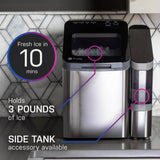 GE Profile Opal 1.0 Nugget Ice Maker| Countertop Pebble Ice Maker | Portable Ice Machine Makes up to 34 lbs of Ice Per Day | Stainless Steel Profile