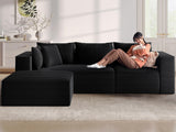DWVO 108" Modular Sectional Couch with L-Shape Chaise, Modern Cloud Sectional Sofa with Deep Seat, Upholstered Couches for Living Room Bedroom, No Assembly Required, Black DWVO