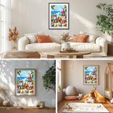 NAIMOER Gnomes Diamond Painting Kits for Adults, DIY 5D Diamond Painting Summer, Full Drill Animals Diamond Art Kits Holiday Art Pictures Perfect for Relaxation and Home Wall Decor 30x40cm NAIMOER
