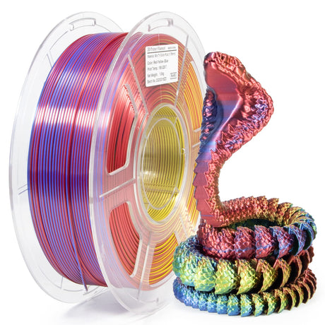 iSANMATE PLA Filament 1.75mm, 3D Printer Filament Silk Red Yellow Blue Color Changing PLA, Silk PLA Tri Colors Filament, 3D Printing Filament +/-0.03mm, 1KG Spool iSANMATE