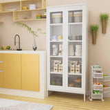 QINPTWUT 73" Industrial Storage Pantry, Kitchen Storage Cabinet with Mesh Door, 4 Adjustable Shelves, Freestanding for Kitchen, Dining Room,Bedroom, Workshop, Office, Garage QINPTWUT