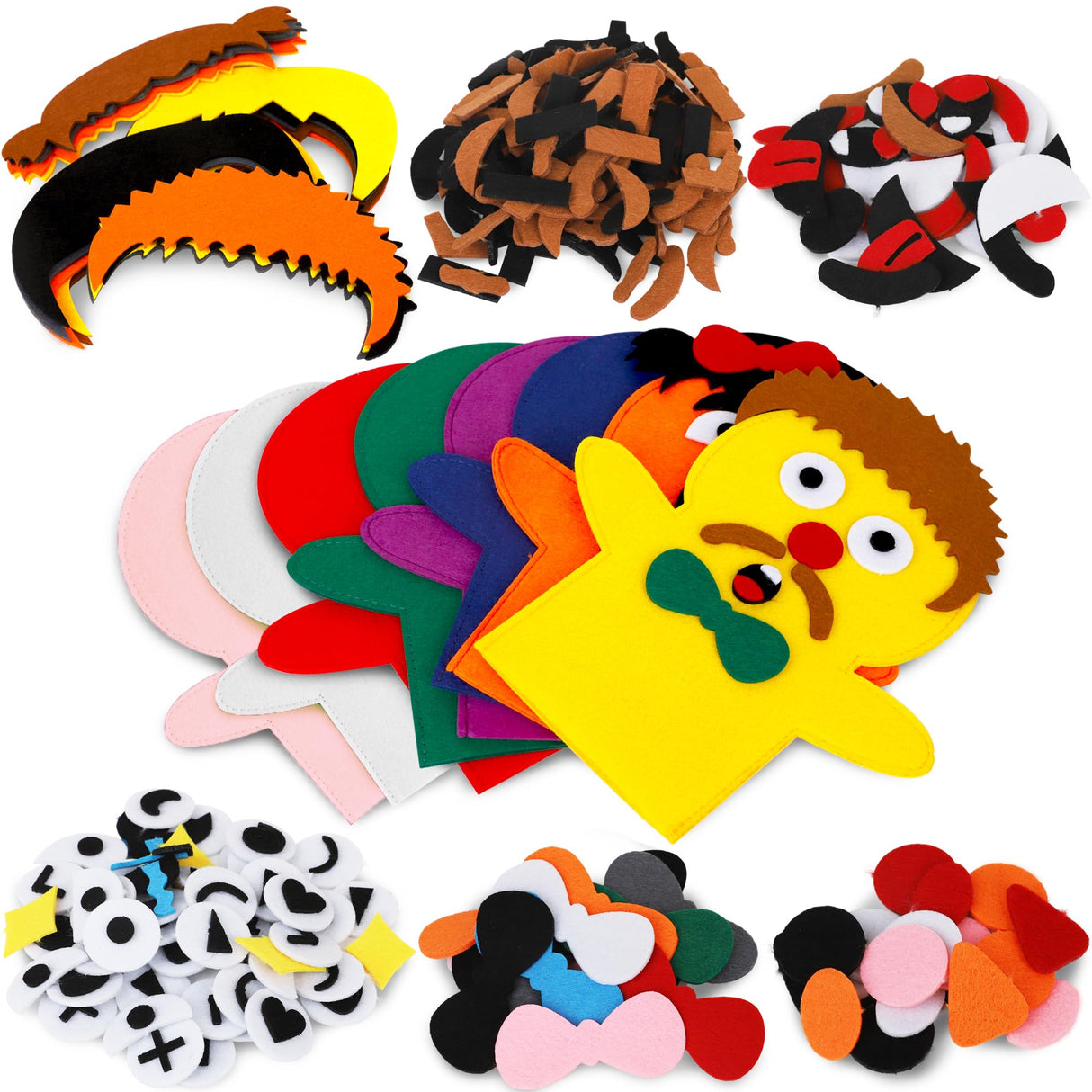 Puppet Planet™ 8PCS DIY Felt Hand Puppet Arts & Craft Kit - Create Your Own Puppets - Perfect Party and Holiday Activity for Boys and Girls - Creative Storytelling and Imaginative Play Puppet Planet