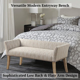 Madison Park Accent Bench for Living Room, Upholstered with Nailhead Trim, & Padded Seat Entryway Bench Small, Bedroom Furniture, End of Bed Bench with Back, 49.5" W x 19.25" D x 23" H, Taupe Multi Madison Park