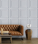 AMAZING WALL Home Non-3D Grey White Wooden Pattern Wall Panel PVC with Frosted Film Self Adhesive Peel and Stick Decoration for Living Room/Bedroom 11.8x11.8 8pcs/Set AMAZING WALL
