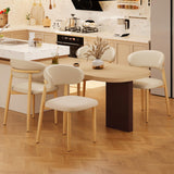 JCAJCA Kitchen Dining Chairs Set of 4 Modern Upholstered Leather Farmhouse Dining Room Chair with Metal Legs, Burlywood/Khaki JCAJCA