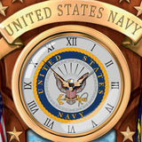 The Bradford Exchange United States Navy Mahogany-Finished Wood Toned Cuckoo Clock The Bradford Exchange