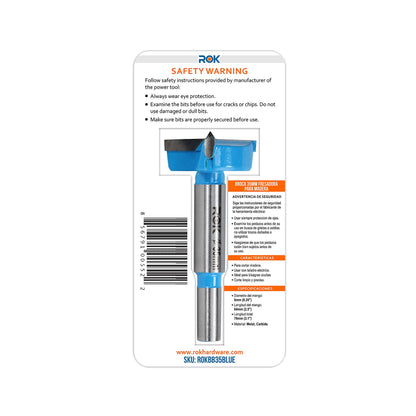 Rok Hardware 35mm Hinge Boring Forstner Drill Bit, Blue ROKBB35BLUE - WoodArtSupply