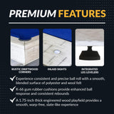 Hathaway Montecito 8 Ft Furniture Pool Table – Includes Cue Sticks, Billiard Balls – Modern Design Perfect for Family, Home, Dining, or Living Room – Blue Felt with Driftwood Finish Hathaway