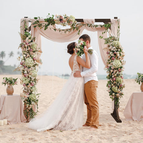 Wooden Wedding Arch, 7.2FT Square Wooden Arch for Wedding Wood Arch Wedding Arbor Backdrop Stand for Ceremony Rustic Wedding Birthday Parties Indoor Outdoor Garden Decor Volowoo