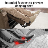 MCombo Oversized Power Lift Recliner Chair Sofa with Massage and Heat for Elderly People Petite, USB Ports, Side Pockets, Fabric R7561 (Brown, Small-Oversize) MCombo