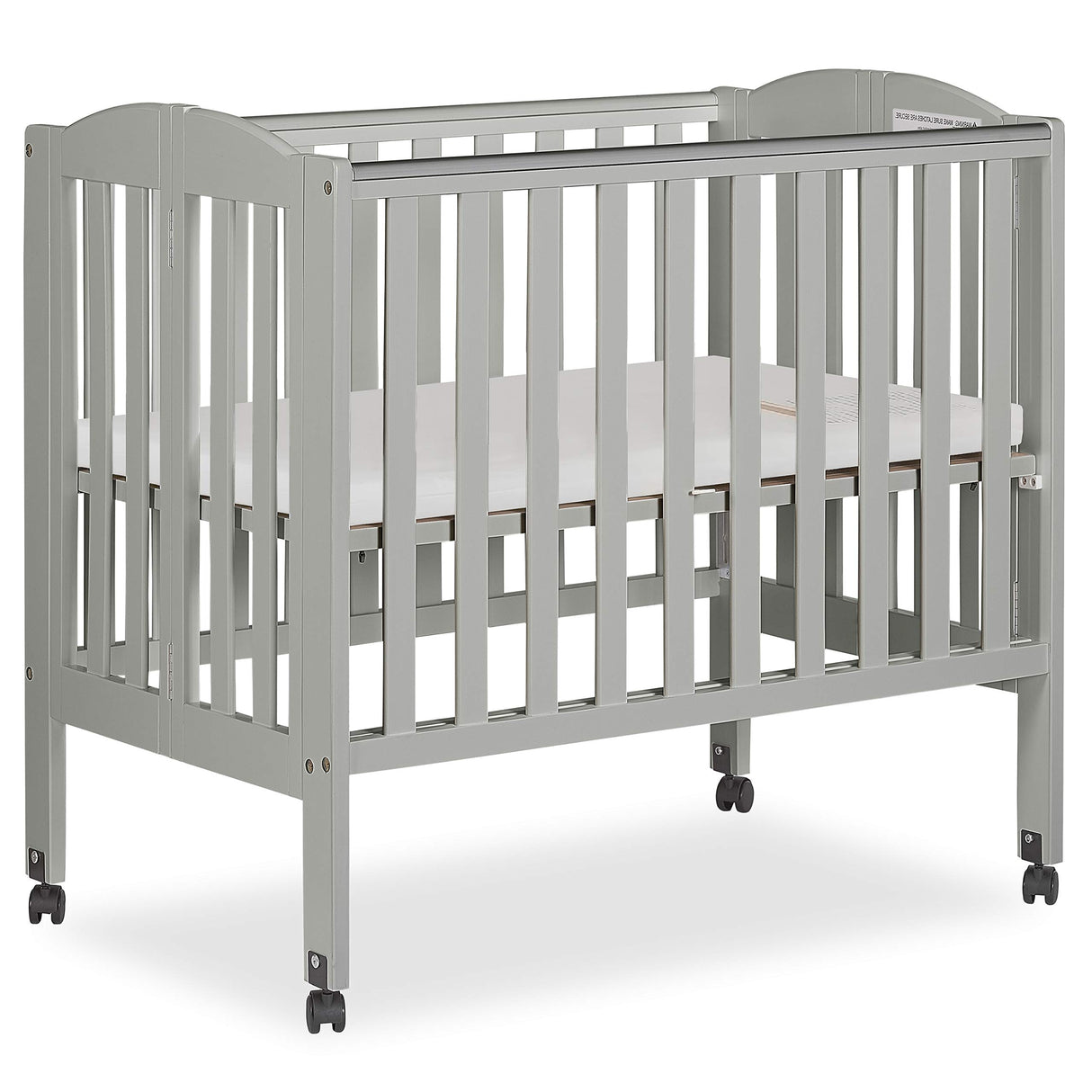 Dream On Me 2 in 1 Folding Portable Crib in Cool Grey, Greenguard Gold Certified , 40x26x38 Inch (Pack of 1) Dream On Me