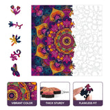 Purple Mandala Wooden Puzzles, 500 Pieces Jigsaw Puzzles 15.9'' x15.9'', Unique Design Liberty Wooden Puzzles for Adults and Kids, Family Game Gift Royal Size delobil