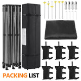 Yaheetech Heavy Duty Pop Up Canopy Tent, 10x20 Commercial Instant Shelter Tent for Wedding, Parties, Adjustable Outdoor Canopy with Wheeled Carry Bag, 6 Sandbags & 10 Stakes, Black Yaheetech