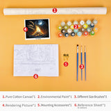 TUMOVO Paint by Number Bonfire in The Woods at Night with a Full Moon Paint by Numbers Kit for Adults, Digital Painting with Brushes and Pigment for Home Wall Decoration, 16x20 Inch TUMOVO