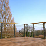 Deck Man 2Pack Deck Railing Posts Stainless Steel Cable Railing Post(2"×2") with 1/8 Cable Railing Kit, Level drilled (2, Black, 40.5 inch) Deck Man