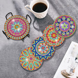 Vcekract Diamond Painting Coasters, 6 Pcs Mandala Diamond Art Coasters with Holder, Crafts Kits for DIY Coasters, Adult Crafts Projects Kits Women Vcekract