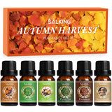 SALKING Autumn Fragrance Oils, Premium Fall Essential Oils for Diffuser, Scented Oils Gift Set for Soap Candle Making Scents - Cinnamon, Pumpkin Spice, Apple Cider, Vanilla, Forest Pine, Snickerdoodle SALKING