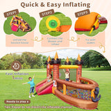 Inflatable Bounce House for Kid 3-8: Jump Bouncy House Castle with Slide - Blow Up Bouncer with 480W Blower for Toddler Outdoor Indoor Play TOAOB