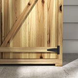 Outsunny Outdoor Storage Cabinet with Waterproof Asphalt Roof, Wooden Garden Shed with Double Lockable Doors and Shelves, Wood Tool Shed for Backyard, Patio, Lawn, Natural Outsunny