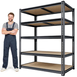 72"H Storage Shelves Heavy Duty, 2000LBS Garage Shelving, 5 Tier Metal Shelving Unit Adjustable Garage Shelves Utility Rack Shelf for Storage Warehouse Pantry Closet,35.6" W × 16" D × 72" H, Black CypBed