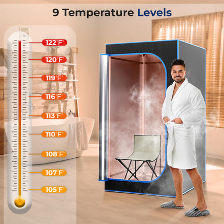 SereneLife Portable Sauna for Home, Steam Sauna Tent with 4L Steamer, Folding Sauna Chair, Compact Personal Detox Sauna, Remote Control in-Home Spa, 71" x 35" - inch (Black) SereneLife