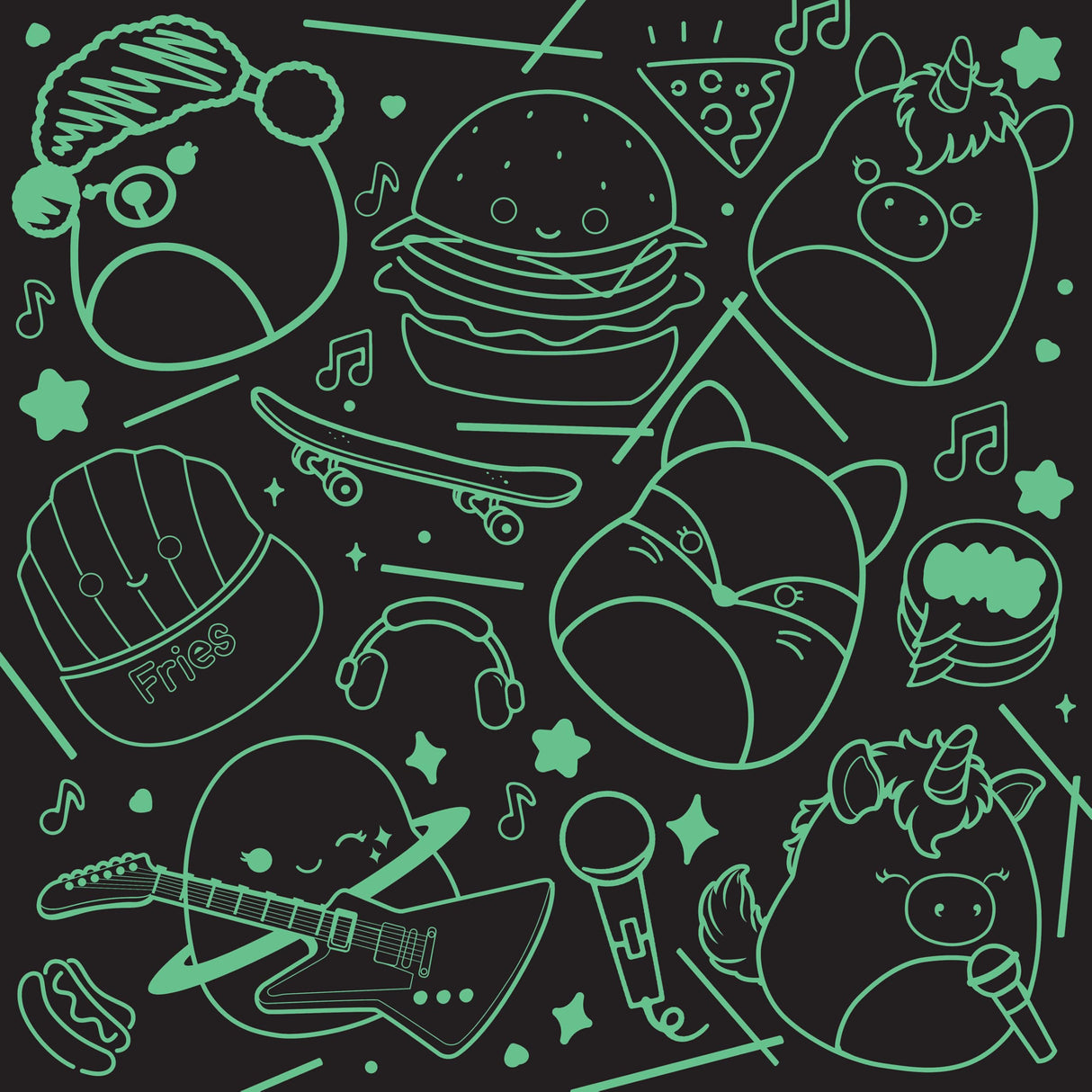 Buffalo Games - Glow in The Dark - Squishmallow Neon Lights - 100 Piece Jigsaw Puzzle Buffalo Games