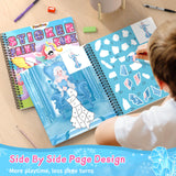 PERRYHOME 3PCS Sticker by Number Paint Books for Girls Ages 4-8, Unicorn Mermaid Frozen Themes Sticker Activity Books, Girls Crafts Party Birthday Christmas Gifts Toys PERRYHOME