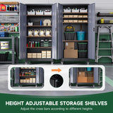 Letaya Metal Garage Storage Cabinets with Lock Door and Adjustable Shelves, Steel Tool Cabinets for Home,Office,Warehouse Organisieren (Black Grey, 75" H) Letaya