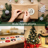 Fuyit 100Pcs 3.5 Inch Wooden Christmas Ornaments Unfinished Wood Slices with Holes, Predrilled Wood Round Circles Blank Discs for DIY Crafts Party Decorations Fuyit