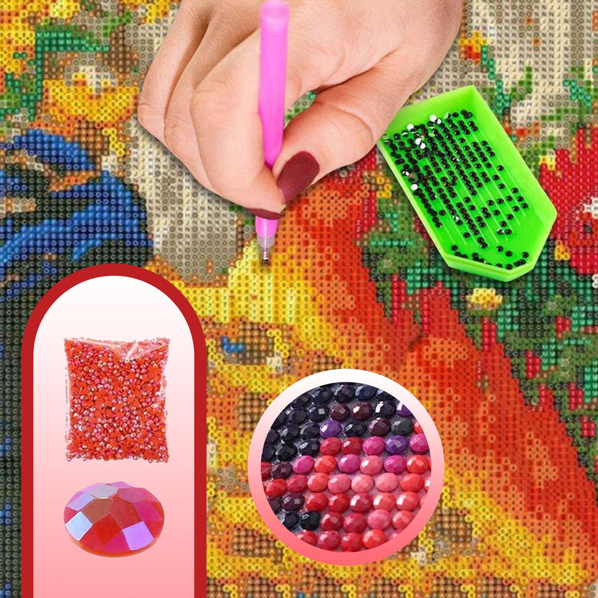 LYKEJI Diamond Art Kits for Adults 5D DIY Full Drill Round Diamond Painting Kits,Flamingo Pattern Diamond Arts Craft,Home Decoration and Room Wall Decor,Gift for Friends and Family LYKEJI