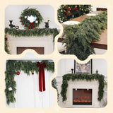 9FT Christmas Cedar Garland Artificial Real Touch Thickness Realistic Greenery Pine Garland for Mantle Fireplace Outdoor Indoor Christmas Decorations Senjie