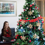 Unfinished Wooden Christmas Ornaments-Tmflexe 50-Pack Paintable Blank Xmas Tree Hanging Wood Slices for Kids DIY Art Crafts, Christmas DIY Wood Snowflake Tmflexe