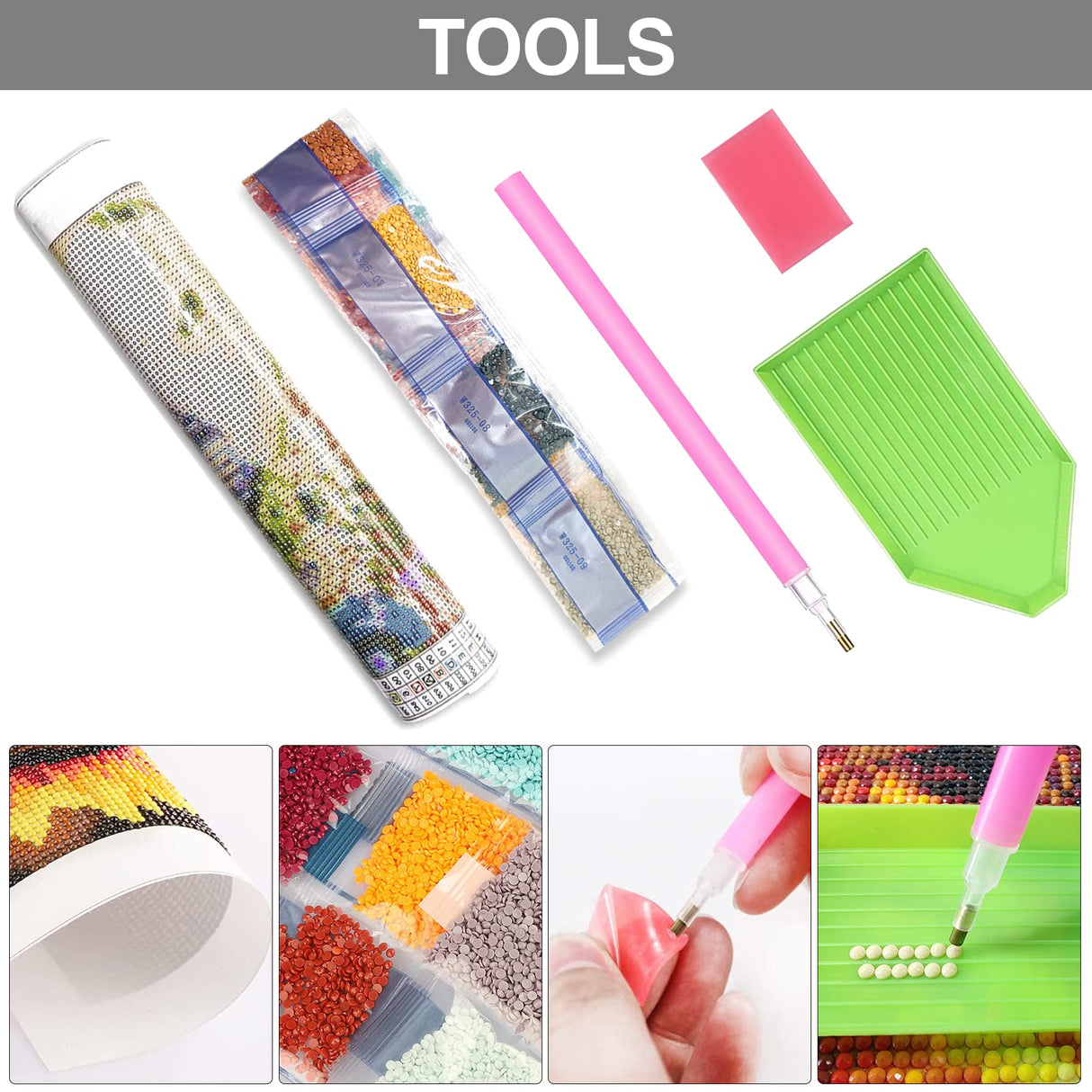 LOMSIOY DIY 5D Diamond Art Kits for Adults, Tiger Diamond Painting Kits for Beginner, Animal Diamond Art with Round Full Drill Rhinestone Crafts Gem Arts for Home Wall Decor 12 * 12 inch LOMSIOY