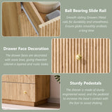 wow97e Fluted Dresser for Bedroom, 55" W 9 Drawer Dressers, Wood Tall Dresser Storage Organizer, Modern Bedroom Chest of Drawers with Deep Storage for Closet Hallway, Entryway, Living Room Natural wow97e