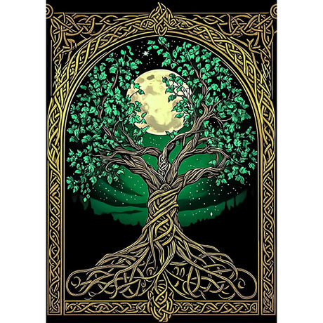 Lxmsja Tree of Life Diamond Art Kits for Adults, Moon DIY Full Drill Diamond Painting Kits for Beginners, 5D Gem Art Crafts for Adults, Home Wall Decor 12x16 inch Lxmsja